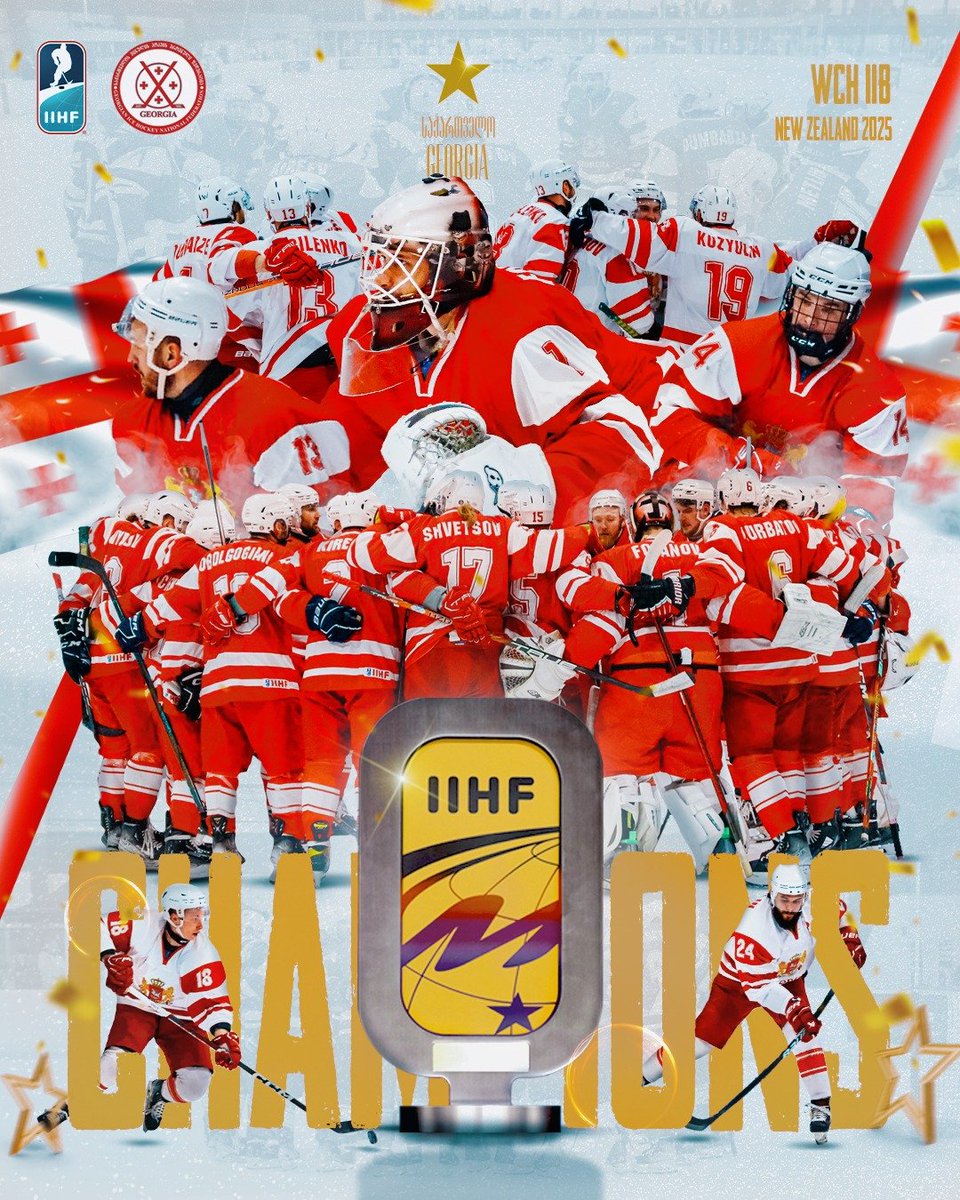 eurohockey's tweet photo. Congrats to @hockey_ge , winner of #MensWorlds2B🏆in Dunedin, New Zealand and promoted to Division 2A
Good luck to Thailand, relegated to Division 3a
#IIHF #IHAT #Thailand #Thailandteam #Thailand #Cheerthailand #Icehockeythailand https://t.co/xJl9BBbGdS