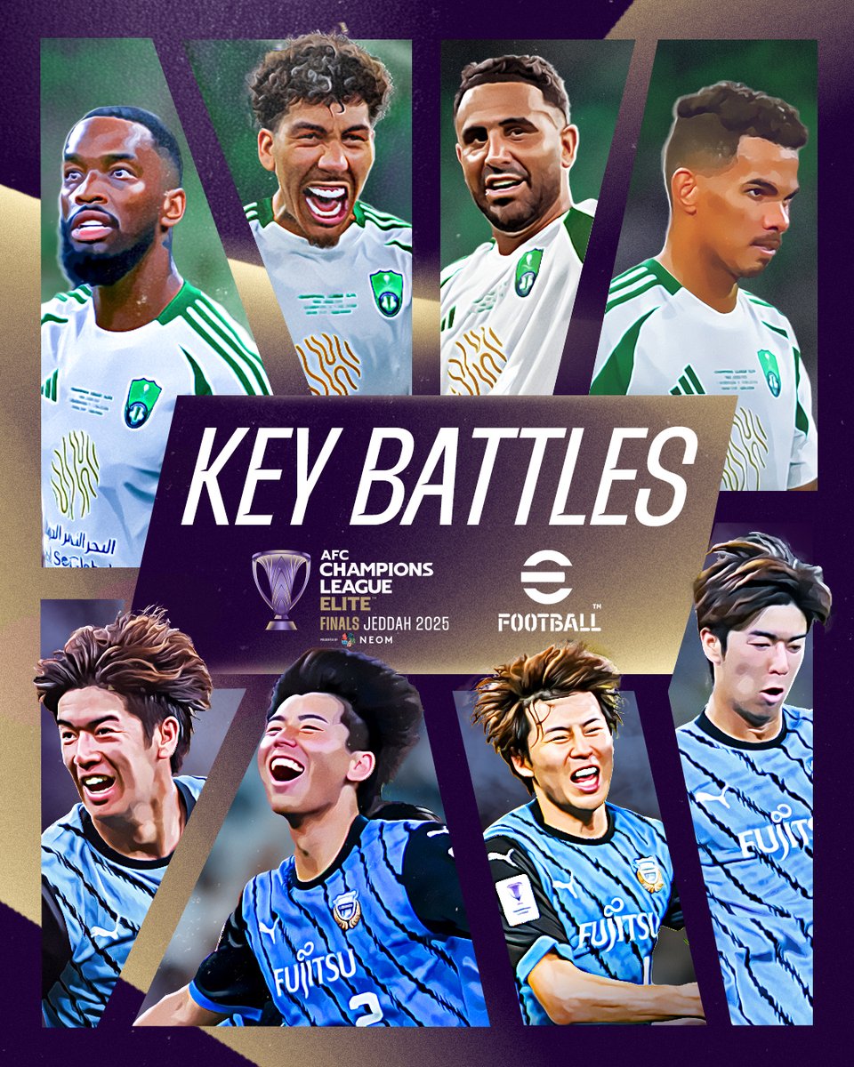 TheAFCCL's tweet photo. The final showdown is here!
Al Ahli Saudi FC ๐ธ๐ฆ vs Kawasaki Frontale ๐ฏ๐ต - the journey will be completed with one side lifting the trophy๐
@play_eFootball ๐ฎ Play now https://t.co/LPwkTHo6Az
#KonamiKeyBattles https://t.co/3NwpZ59DPn
