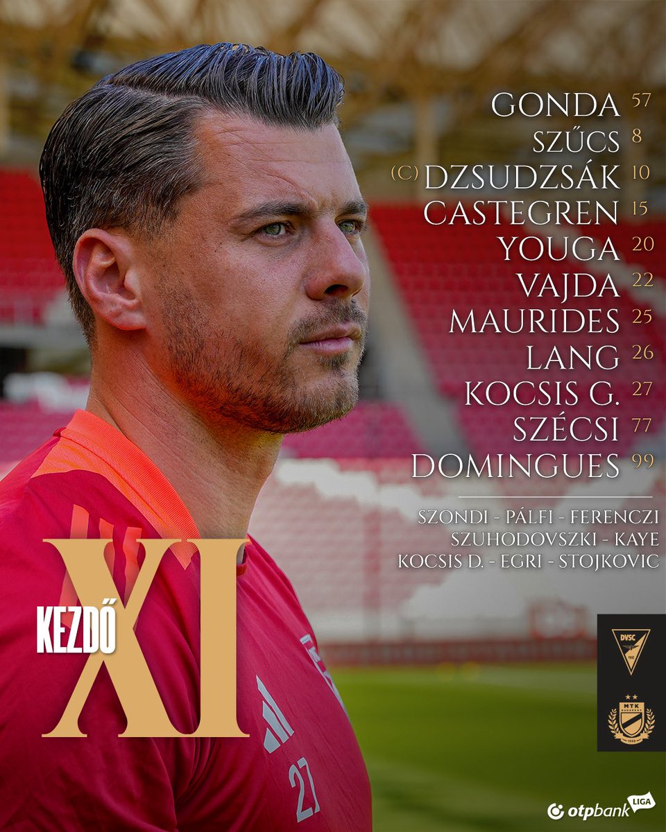 dvscofficial_'s tweet photo. Az alábbi kezdőcsapattal lépünk pályára az MTK ellen 🔥
Our starting XI against MTK for today’s match 🔥
#DVSC #HajraLoki #OTPBankLiga #DVSCMatchday https://t.co/HolScFemjK