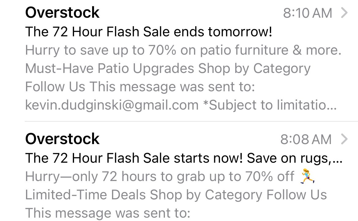 kdudginski's tweet photo. I’ve never been more confused. When does it start? Sounds more like a 24 hour flash sale??? 🤔

#overstock #makeupyourdamnmind https://t.co/BzwdjTurwJ
