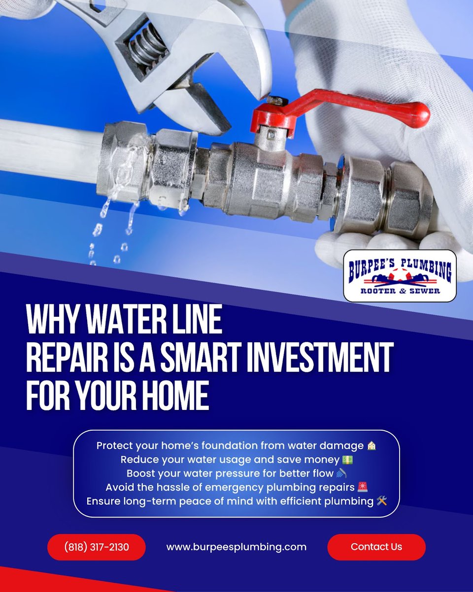 BurpeesPlumbing's tweet image. Water line repairs might not sound exciting, but they can save you tons of stress and money in the long run! 😌 

Let us help you avoid bigger problems with our fast, reliable service. 
- 
🌐 burpeesplumbing.com
.
.
.
.
#WaterLineRepair #plumbers #plumbingservices