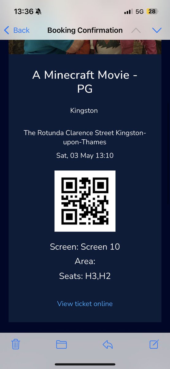 Eslucon's tweet photo. @ODEONCinemas hi, I booked the braehead ticket by mistake for same time mimecast showing(1.10pm), Kingston advised me to re-book and contact you for a refund. Please can you facilitate. https://t.co/Ia8o8Ist5a