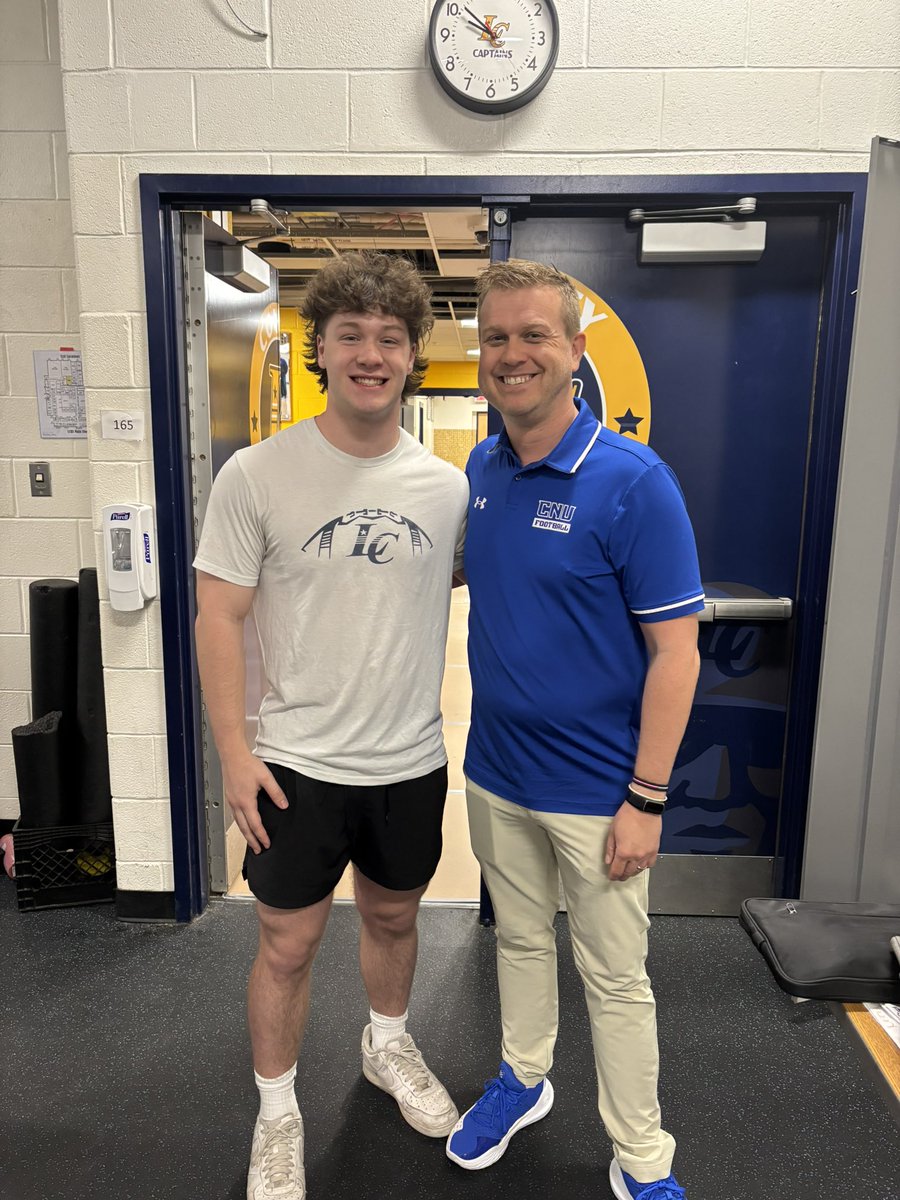 Thank you coach <a href="/indelible173/">Eli Wicklund</a> for coming by yesterday and talking about what CNU has to offer! 
<a href="/LoudounCountyFB/">Loudoun County Football</a> 
<a href="/A1__Performance/">Coach Greg Fenner, M.S., CSCS</a> 
<a href="/cnu_football/">CNU Football</a>