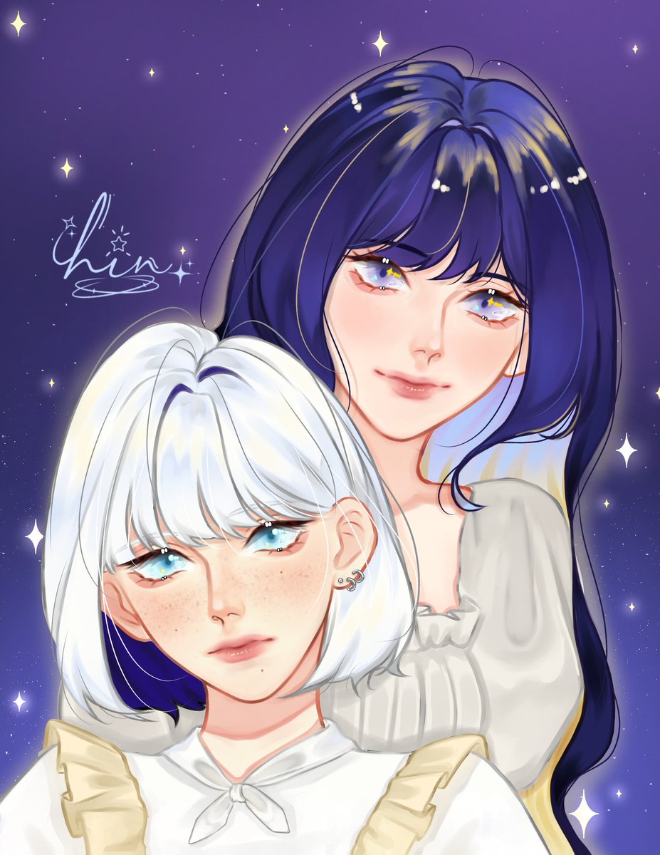 Dayglow. Nightglaze. 
☀️🌟🤍💙

#art #hinsoc #oc #originalcharacter