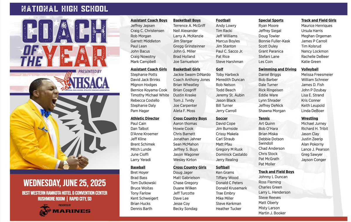 Congratulations to all our National Coach of the Year Finalists! You are the REAL MVPs, pouring your heart, soul, &amp; hustle into shaping our nation’s student-athletes. We see you. your dedication, your grind, your passion, it’s changing lives every single day! Thank YOU!