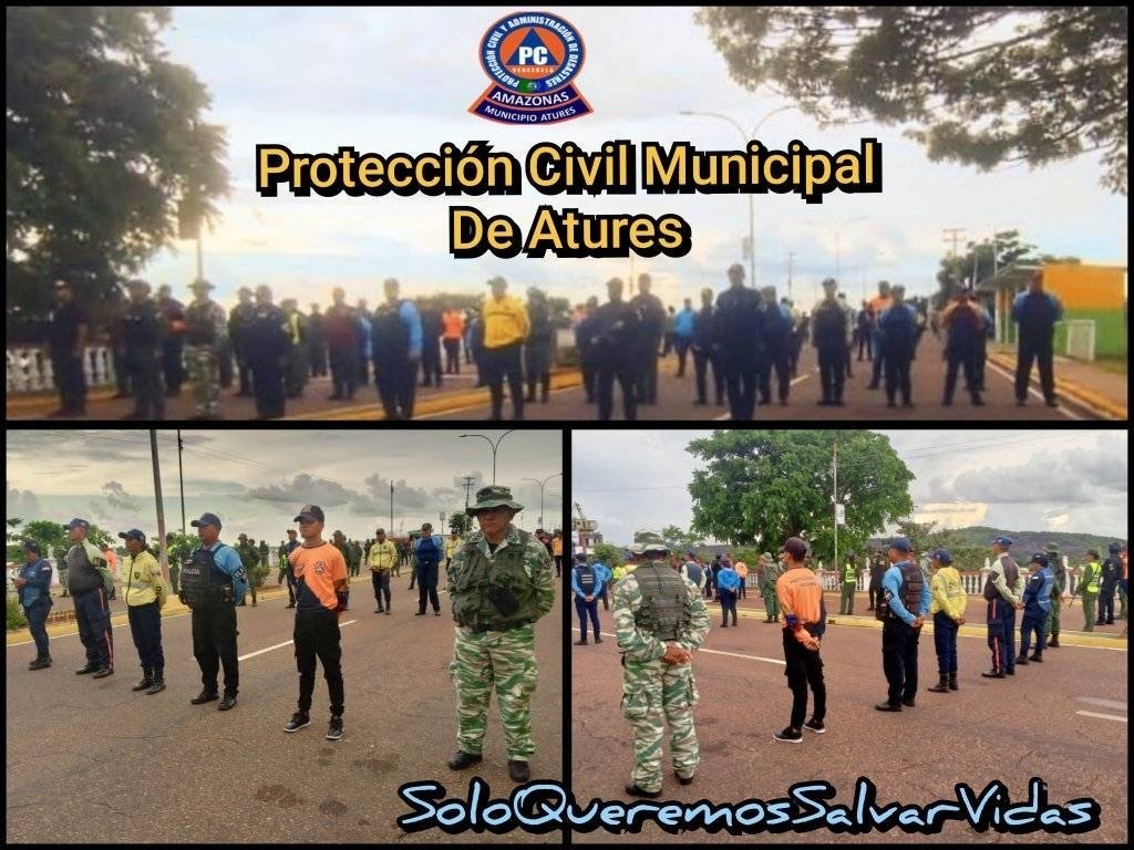 #02May.//👷PC Atures, en cumplimiento de las instrucciones del Cddno GD. Lionel Raúl Sojo Rada, Comandante de la ZODI-63 Amazonas. Funcionarios participaron en la parada del despliegue de organismos de seguridad,realizada en el muelle de Puerto Ayacucho.
#SoloQueremosSalvarVidas