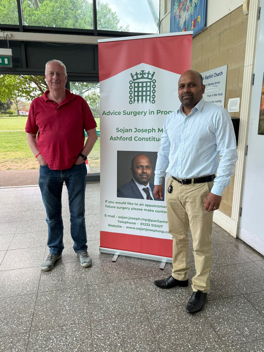 Thank you to everyone who attended my advice surgery this morning in Hawkinge - and to Cllr Chris Johnson for coming along to pick up some local issues!

You can book future dates through my website: sojanjosephmp.com/surgeries/
Or by emailing: Sojan.Joseph.MP@Parliament.UK