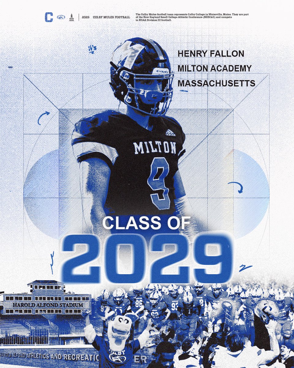 Colby Football (@colby_football) on Twitter photo Welcome to the Hill, Henry!
🐴: Henry Fallon
🏠: Milton Academy, MA
#MULEMADE Welcome to the Hill, Henry!
🐴: Henry Fallon
🏠: Milton Academy, MA
#MULEMADE