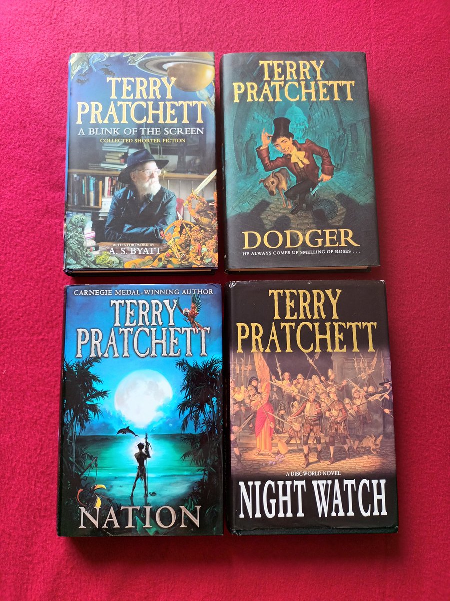 A family member found some second hand Pratchett hardbacks, so I can replace books I loaned to other people. I also have a copy of Night Watch with a dust jacket, after losing the dust jacket for my copy years ago.