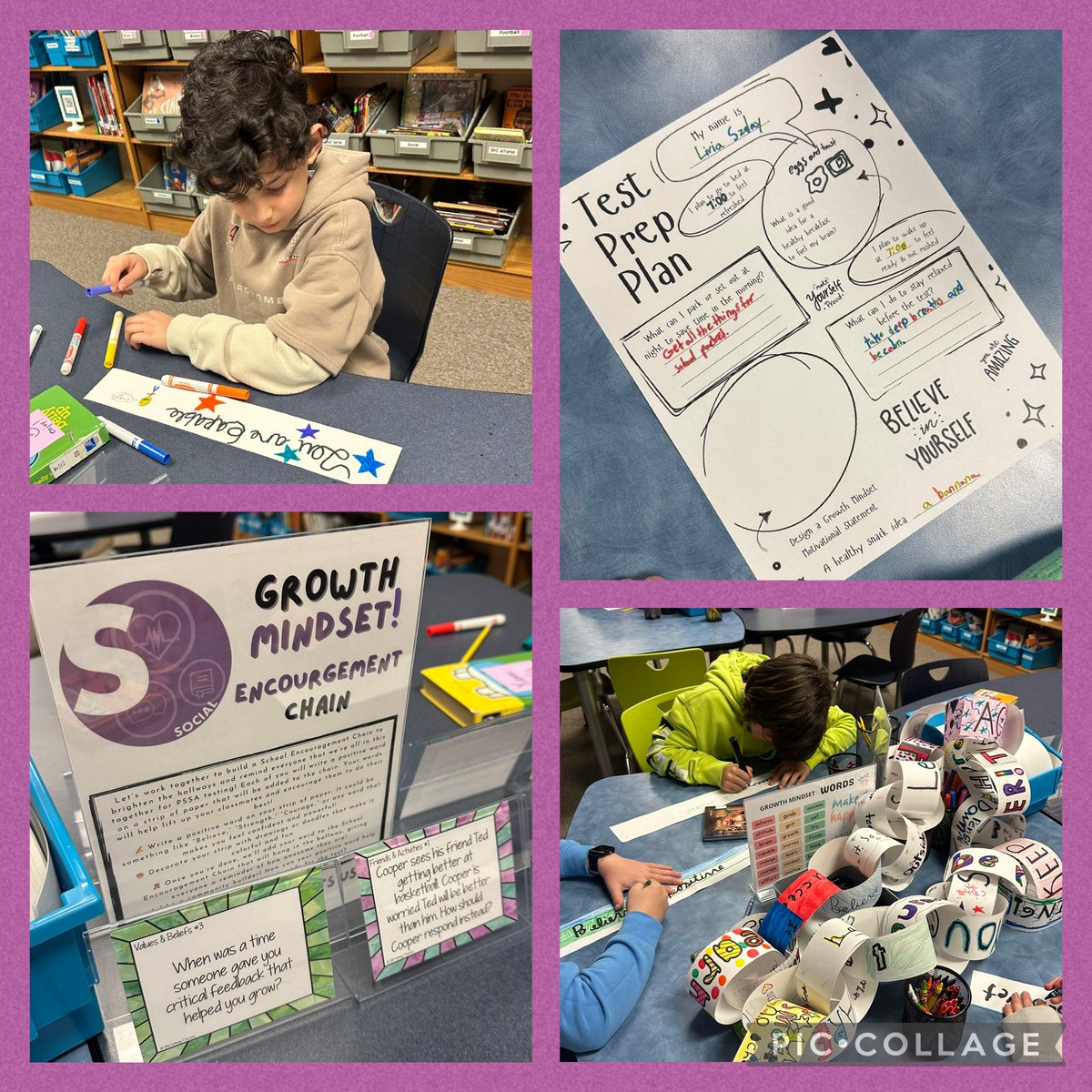 MrsOsbornAES's tweet photo. Just before PSSA testing we had a Growth Mindset RIASEC party in the #AESLLC. We learned about famous failures, growth mindset vs fixed mindset, and our encouraging words are hanging all through the hallways! #librarylife📚 https://t.co/0FvQtiFCDn