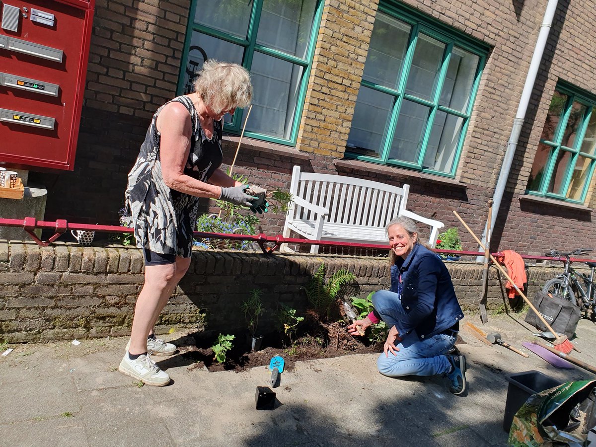 KarinPadmos's tweet photo. #klusjetussendoor met #vrijwilligers van #GroenNoord hebben wij weer een #geveltuin aangelegd voor een huurder van @HefWonen Dit x in #Bergpolder. Bewoonster Karin is er heel bij mee.
Voor Hef huurders hebben wij nog geveltuintjes #gratis in de aanbieding.
Dank aan Hef Wonen. https://t.co/EMRhpVco8o