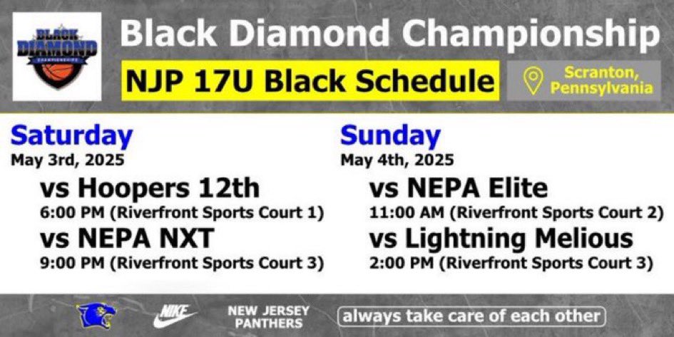 Annabel Koss-DeFrank (@annabel_kd) on Twitter photo I canโt wait to get back on the court with my team on Sunday at the Black Diamond Championship! Wishing them good luck for todayโs games! <a href="/nj_panthers/">NJ Panthers</a>
<a href="/CoachJordanNJP/">Jordan Stites</a> <a href="/CoachZ_NJP/">Zakiya Beckles MAT, LAT, ATC</a> <a href="/CoachCorisdeo/">Geoffrey Corisdeo</a> <a href="/CoachWeberbball/">Coach Weber</a> I canโt wait to get back on the court with my team on Sunday at the Black Diamond Championship! Wishing them good luck for todayโs games! <a href="/nj_panthers/">NJ Panthers</a>
<a href="/CoachJordanNJP/">Jordan Stites</a> <a href="/CoachZ_NJP/">Zakiya Beckles MAT, LAT, ATC</a> <a href="/CoachCorisdeo/">Geoffrey Corisdeo</a> <a href="/CoachWeberbball/">Coach Weber</a>