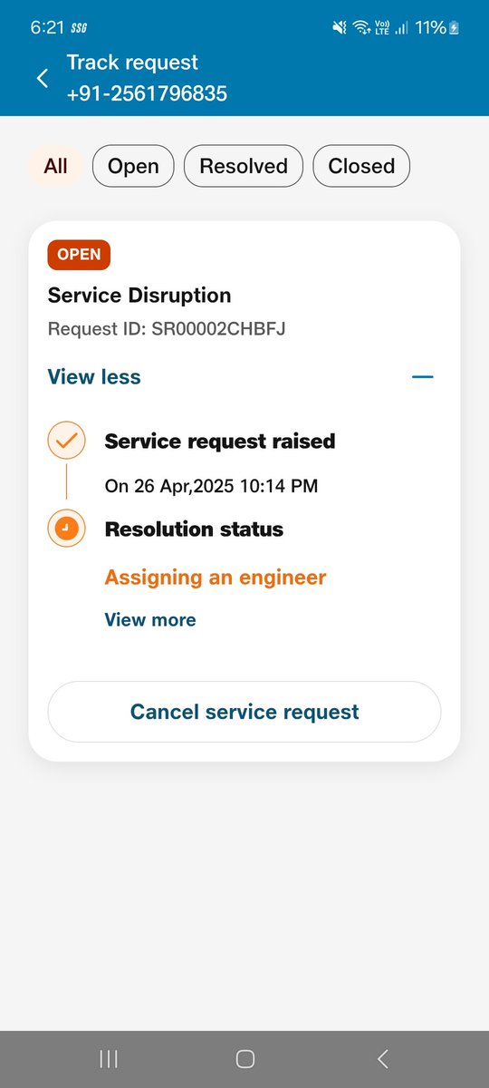 nikhilb71's tweet photo. @JioCare Complaint number is SR00002CHBFJ ...even after complaint no jio technician is coming .. on 29 april 2025 i received call from jio technician his mobile number +919423665975 he abused me on call and told me he will not come ever again do whatever you want .. https://t.co/ReRkFw1VwJ