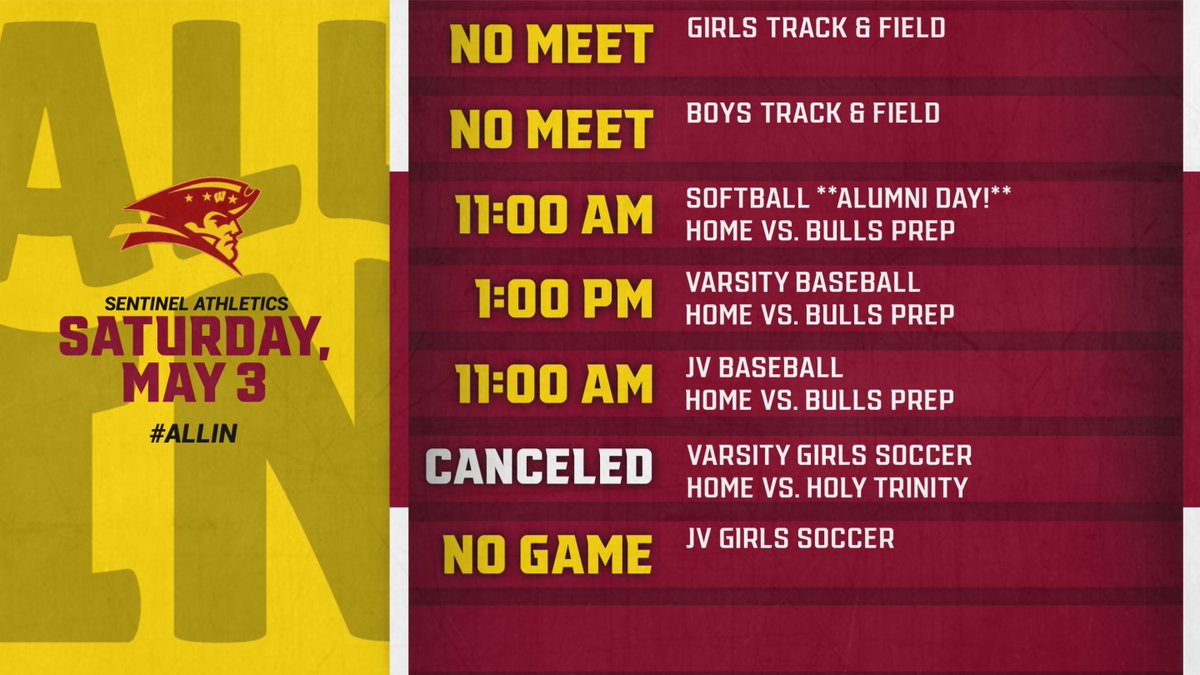 Baseball and Softball take on Bulls Prep at home today! Good luck Sentinels!