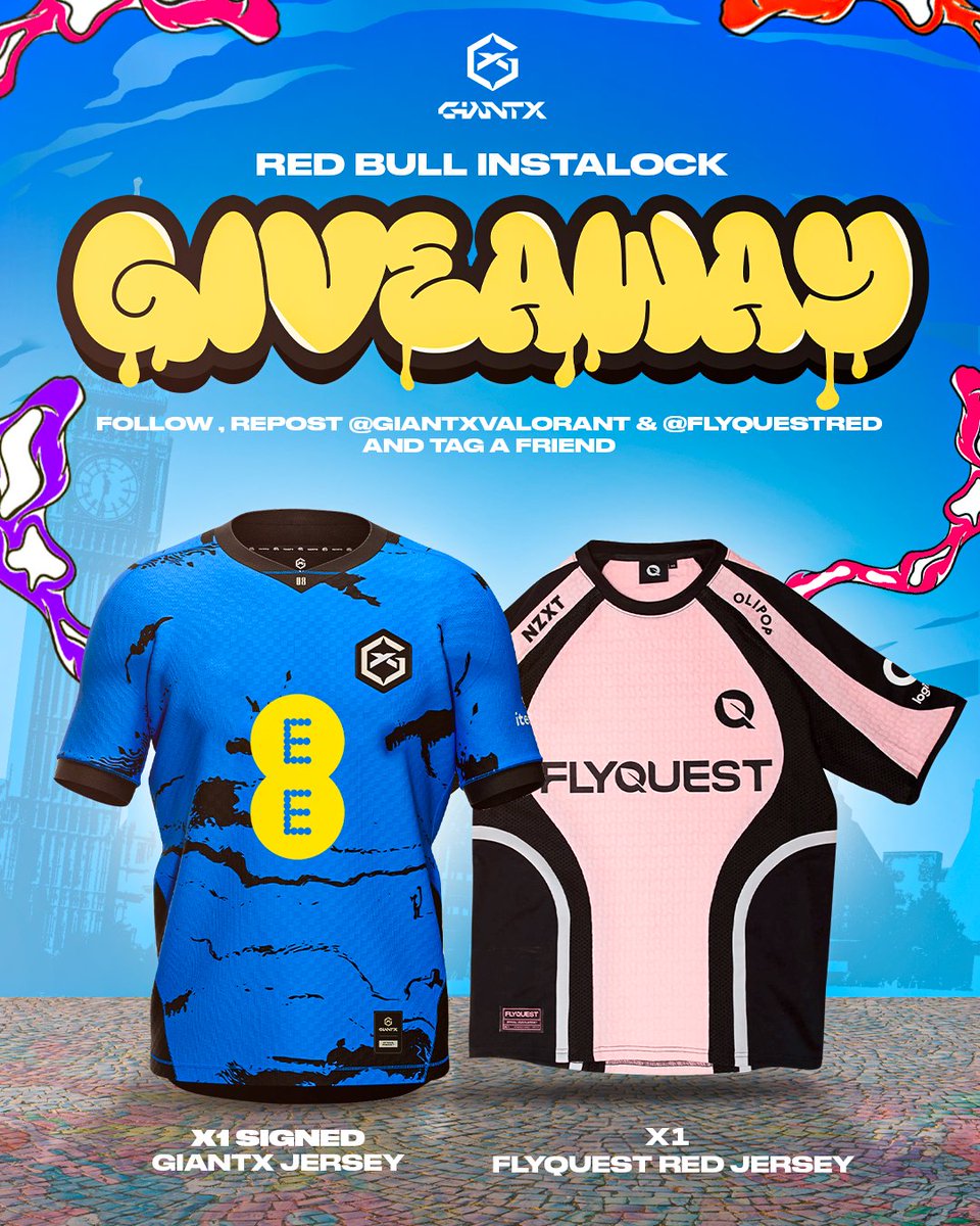 🚨 GIANTX x FLYQUEST RED GIVEAWAY 🚨

To celebrate the Instalock event, we are teaming up with <a href="/FlyQuestRED/">FLY RED</a> to bring you an exciting giveaway 🔥

Together we are giving away 1x Signed GX Jersey and 1x Flyquest Red Jersey 👕

To Enter:

👤Follow <a href="/GIANTXVALORANT/">GIANTX VALORANT</a> &amp; <a href="/FlyQuestRED/">FLY RED</a>