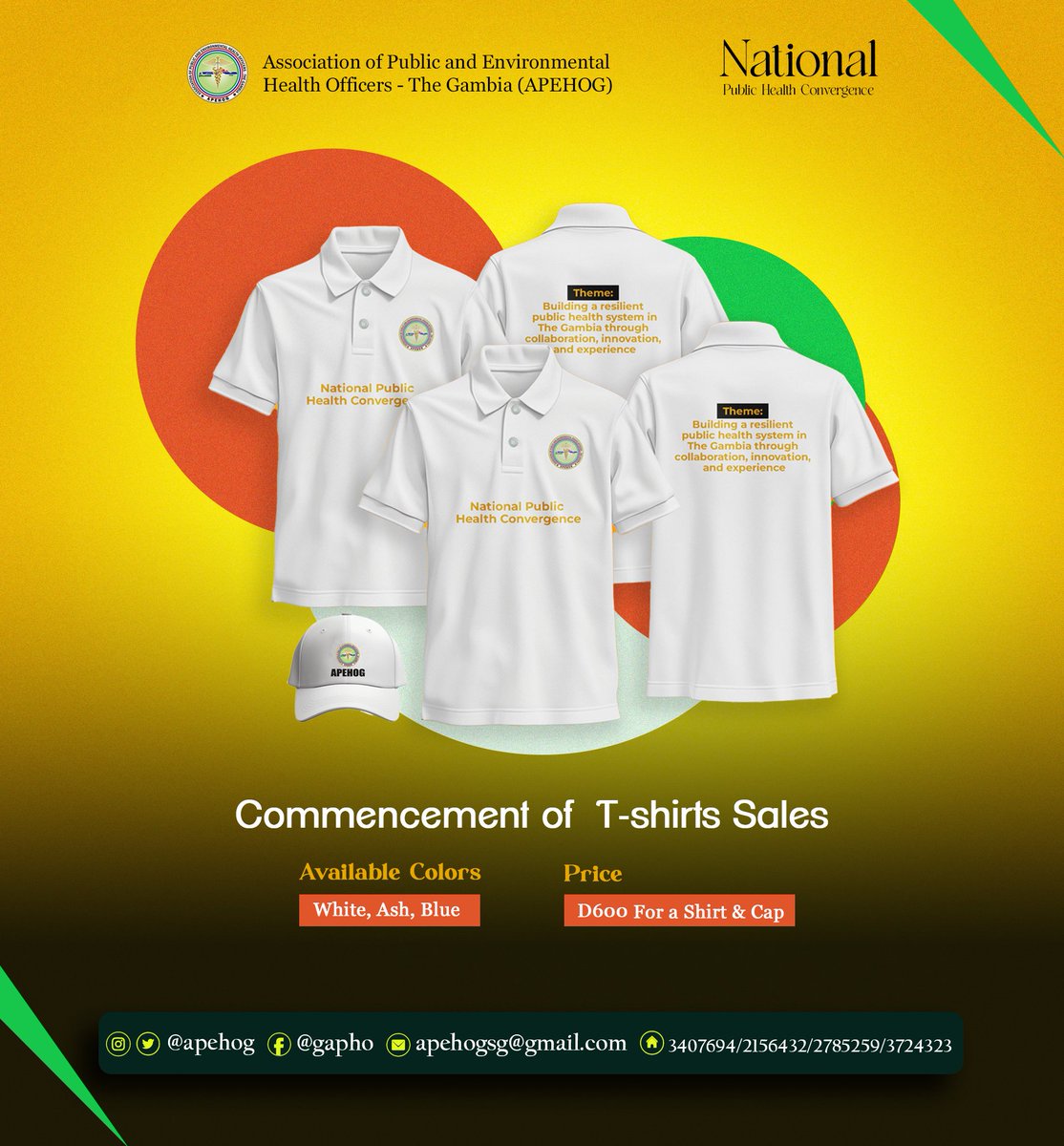 Official Sports Day packages (T-shirt + cap) now available for D600!
Grab yours from your Regional President or contact Fatou Jome/Bakary Darboe &amp; team.
Let’s show up in unity!
#NPHC2025 #OneLookOnePurpose #TeamPublicHealth