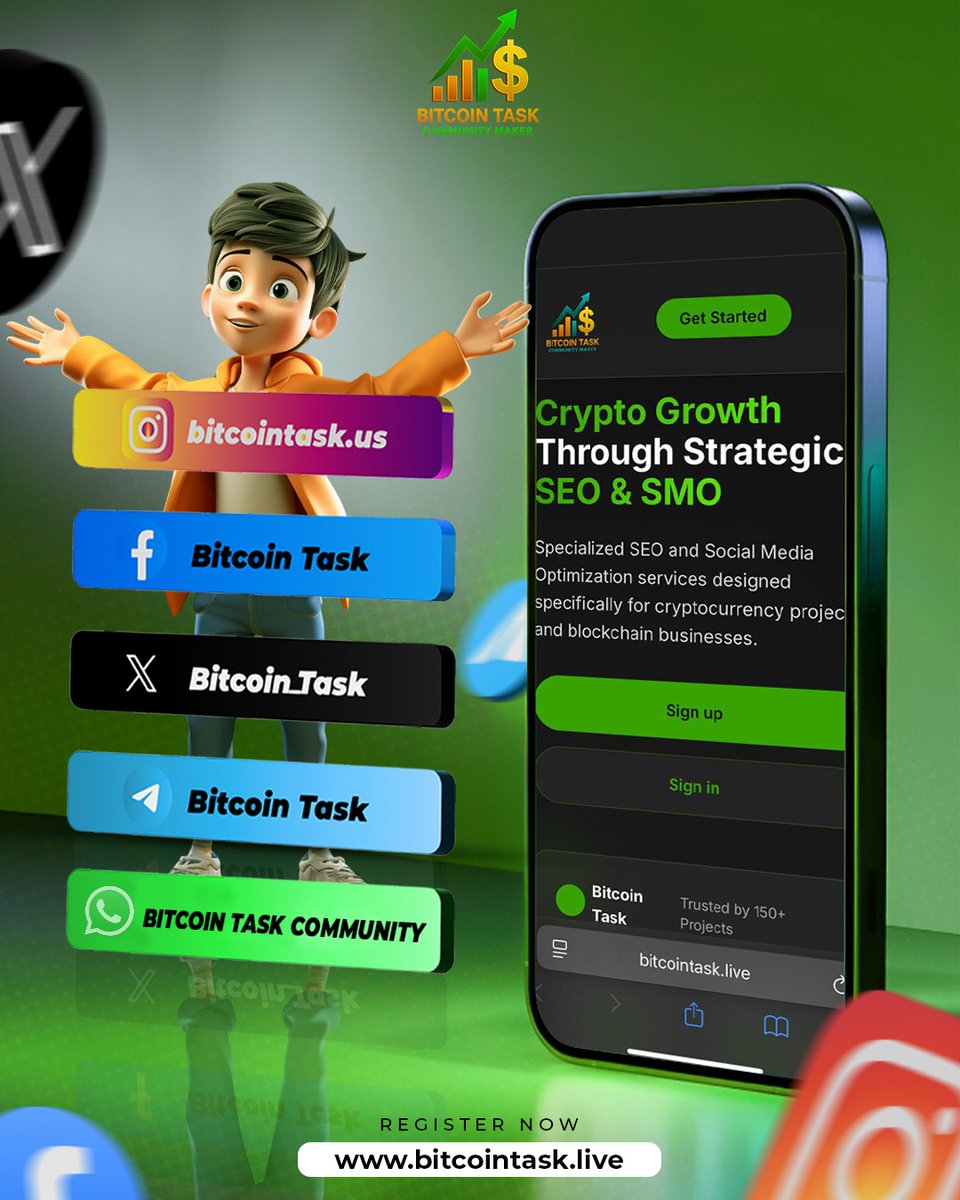 Bitcoin_Task's tweet photo. Let Bitcoin Task help you with smart SEO &amp; SMO services made just for crypto and blockchain projects!
 Follow us -:
📸 Instagram: https://t.co/SP7yAwBnQY
📘 Facebook: Bitcoin Task
🐦 Twitter/X: Bitcoin_Task
✈️ Telegram: Bitcoin Task
🔗 WhatsApp : https://t.co/roWBO0XDQi https://t.co/8T9VKC8f3F