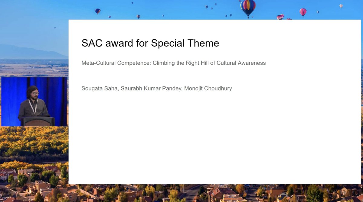 MBZUAI with 4 awards at NAACL'2025: Best Theme paper award, Outstanding paper award, SAC award for the Special theme, and SAC award for Resources and Evaluation. hashtag#NAACL2025