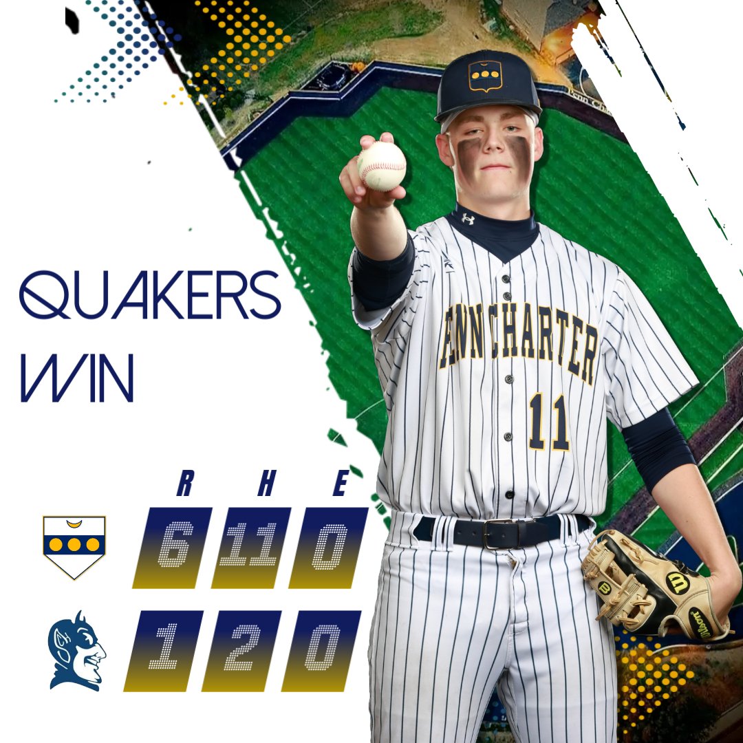 Soph Johnny Rex twirls CG gem to lead Quakers over SCH, 6-1. The RHP from South Philly struck out 11 while only allowing 1 run

🔸Brice Staples '29 - 2 2B, 2rbi
🔸Rowan Griffith '25 - 3H
🔸Ryan Musial '26 - 2B, SB
🔸Gavin Ruta '26 - 2H, RBI
🔸Garrett Mathias '25 - 2 hits, RBI