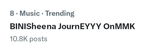 BINI_TrendsTeam's tweet photo. Still trending at 8th spot with 10.8k posts! 

BINI AURORA FEST DAY 1
BINISheena JournEYYY OnMMK

#MMKBINISheenaStory
#BINIatAuroraMusicFest2025 https://t.co/oNpE5bVTvE