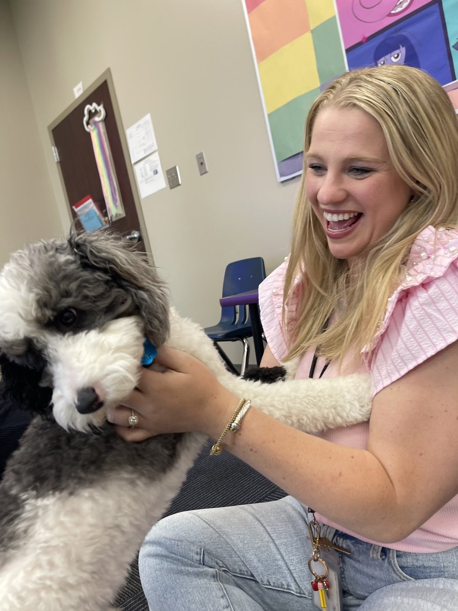 ☕️ 🐶 Our amazing counselors hosted Coffee with the Canines. Teachers enjoyed coffee, cake, and lots of puppy snuggles!