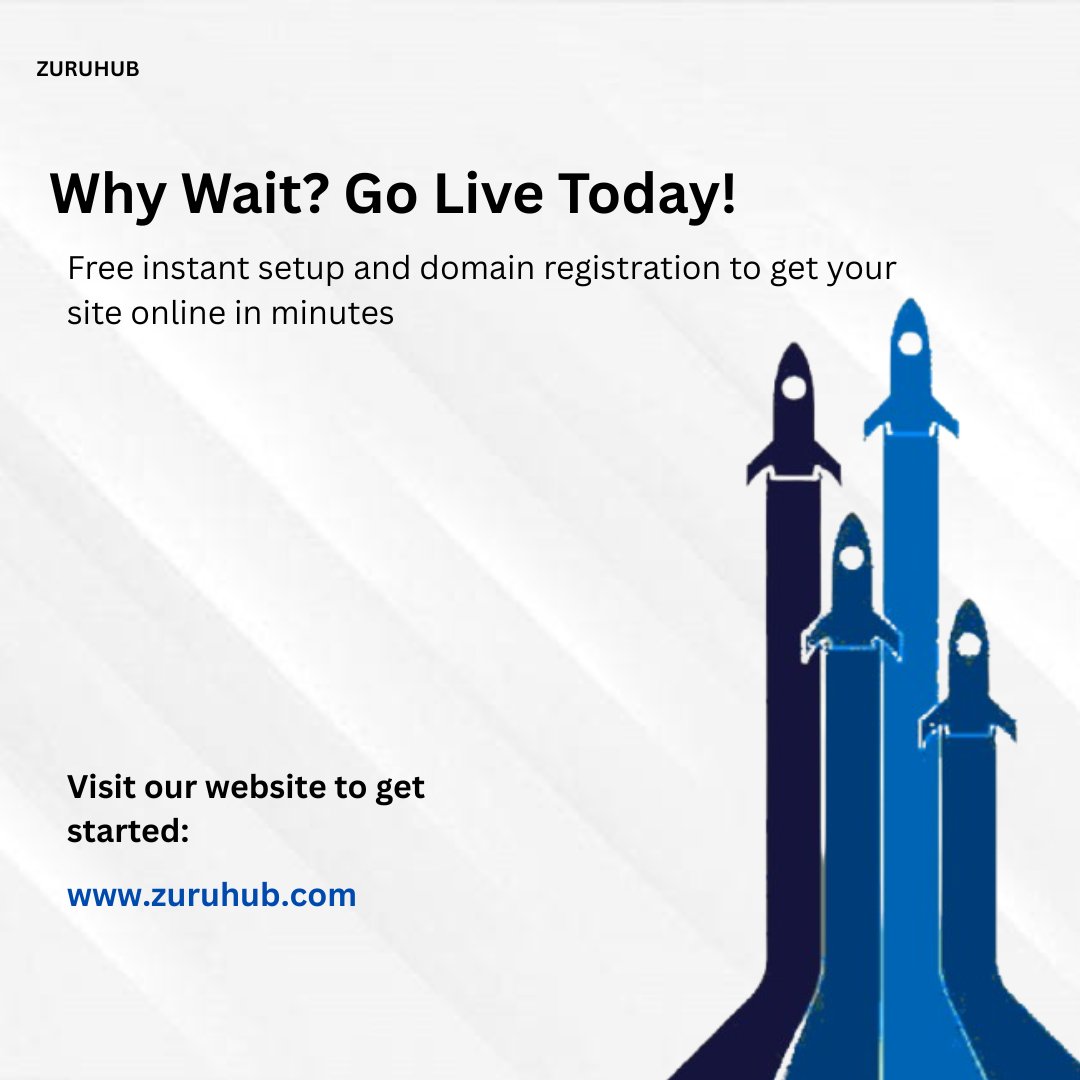 zuruhub's tweet image. Launch your vision with ease! Enjoy free instant setup and domain registration to get your site online in just minutes. No delays — just results.

#WebLaunch #FreeDomain #InstantSetup #StartupTools #OnlineInMinutes
