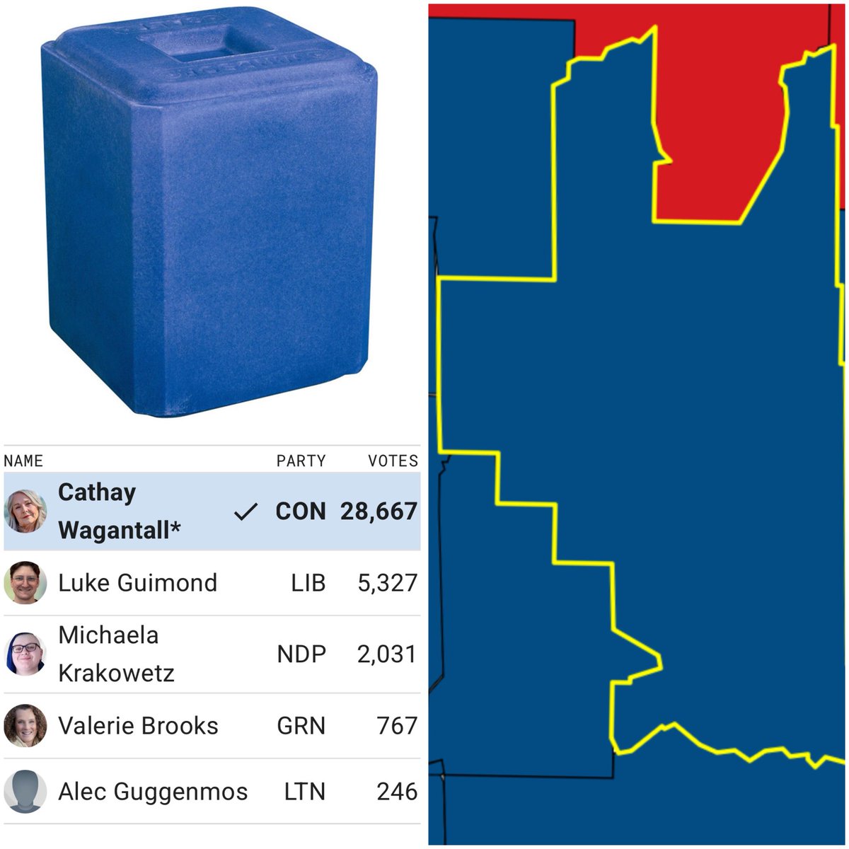 If Pierre was looking for a safe seat with an MP that already has their pension and doesn't offer anything to their constituents , did he consider Yorkton/Melville?

People here would literally vote for a salt block just because it's blue...
