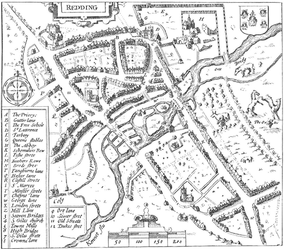 From Theale to Reading town centre - contemplating the flow of The Holy Brook at <a href="/PurpleTurtleRdg/">Purple Turtle</a> as it winds it’s way to <a href="/RdgAbbey/">Reading Abbey Quarter</a>.

Cartographer John Speed (1551-1629) refers to the channel as ‘hallowed brooke’  in his 1611 map of the town #rdg #rdguk