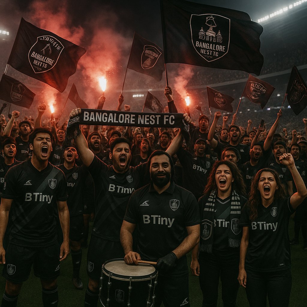PDE_MFL's tweet photo. Live from Bangalore: Sunil Chhetri Stadium is bursting with excitement. Bangalore Nest FC’s home debut against Uirimji Tide is a full-on celebration. The streets are packed with fans, the Raven is circling above the stadium. The Nest is on fire.
#BNFC #PlayMFL #BTiny #AlcisSports
@playMFL @britneyspears @NandaRavish