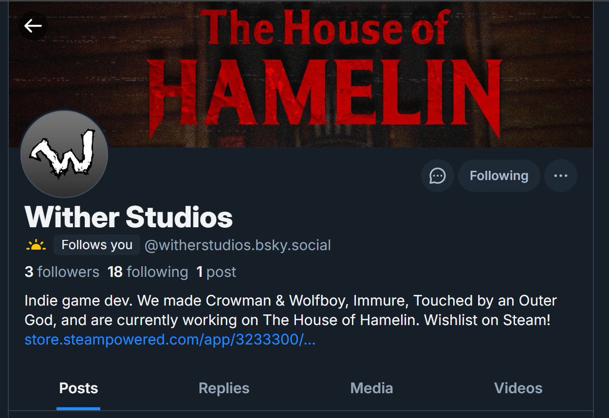 WitherStudios's tweet image. We just made a profile over on 馃煢Sky - for those who would like to follow us there as well! Hope everyone has a great weekend 馃枻