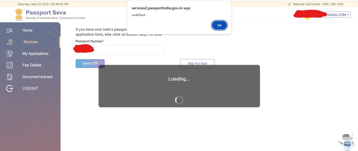 SvKrish48803477's tweet photo. @passportsevamea @PMOIndia 
Sir looks like passport office team is testing the site after enabling it in production. Lot of errors and not able to apply in the new site. 
sample error https://t.co/P26lgYPx5g