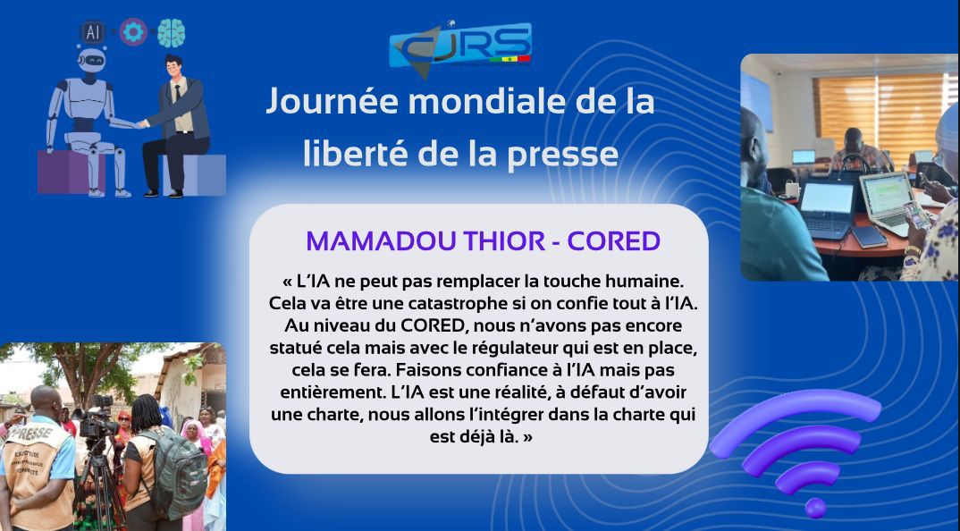 AbdoulayeWadd's tweet image. Tout confier à l’IA serait une catastrophe, avertit #MamadouThior (#cored). Selon lui, l&apos;IA ne peut pas remplacer la touche humaine.
#CJRS2025  #IAPresseSenegal
#LibertéDeLaPresse