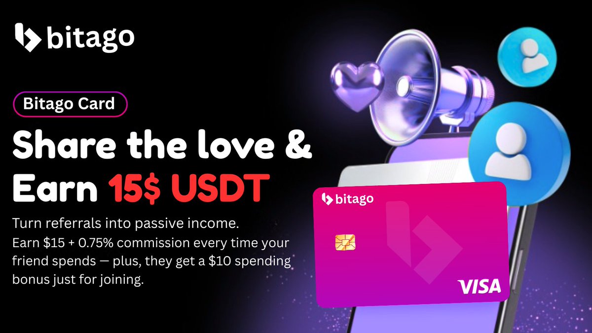 bitagoxbit's tweet photo. Bitago turns invites into passive income. ๐ฅ๐ฐ
๐ธ Earn $15 for every friend you invite
๐ $10 spending bonus for them
๐ผ 0.75% commission on all their spends โ forever!
Loyalty pays, and Bitago makes it BIG. Letโs grow together! ๐ฅ
#Bitago #CryptoRewards #ReferralPower https://t.co/6ImZPgLwUA