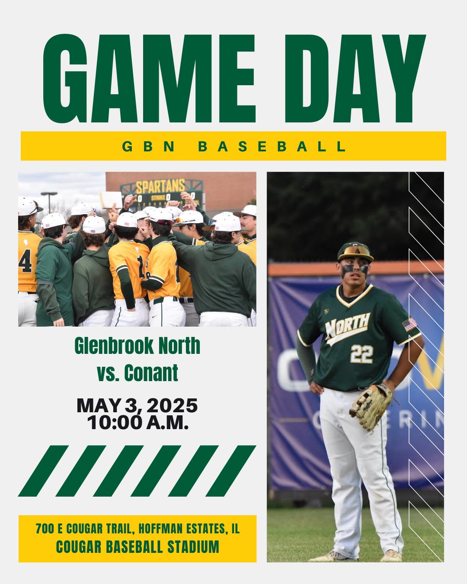 Glenbrook North Baseball (@gbn_baseball) on Twitter photo HE’S BACK… and IT’S GAMEDAY!
🆚 <a href="/Conant_Baseball/">⚾️Conant Baseball ⚾️</a>
⏰ 10:00 a.m.
📍 Conant Baseball Stadium
☁️ 50°
#gritoverglory
📸: Hayden Leven HE’S BACK… and IT’S GAMEDAY!
🆚 <a href="/Conant_Baseball/">⚾️Conant Baseball ⚾️</a>
⏰ 10:00 a.m.
📍 Conant Baseball Stadium
☁️ 50°
#gritoverglory
📸: Hayden Leven