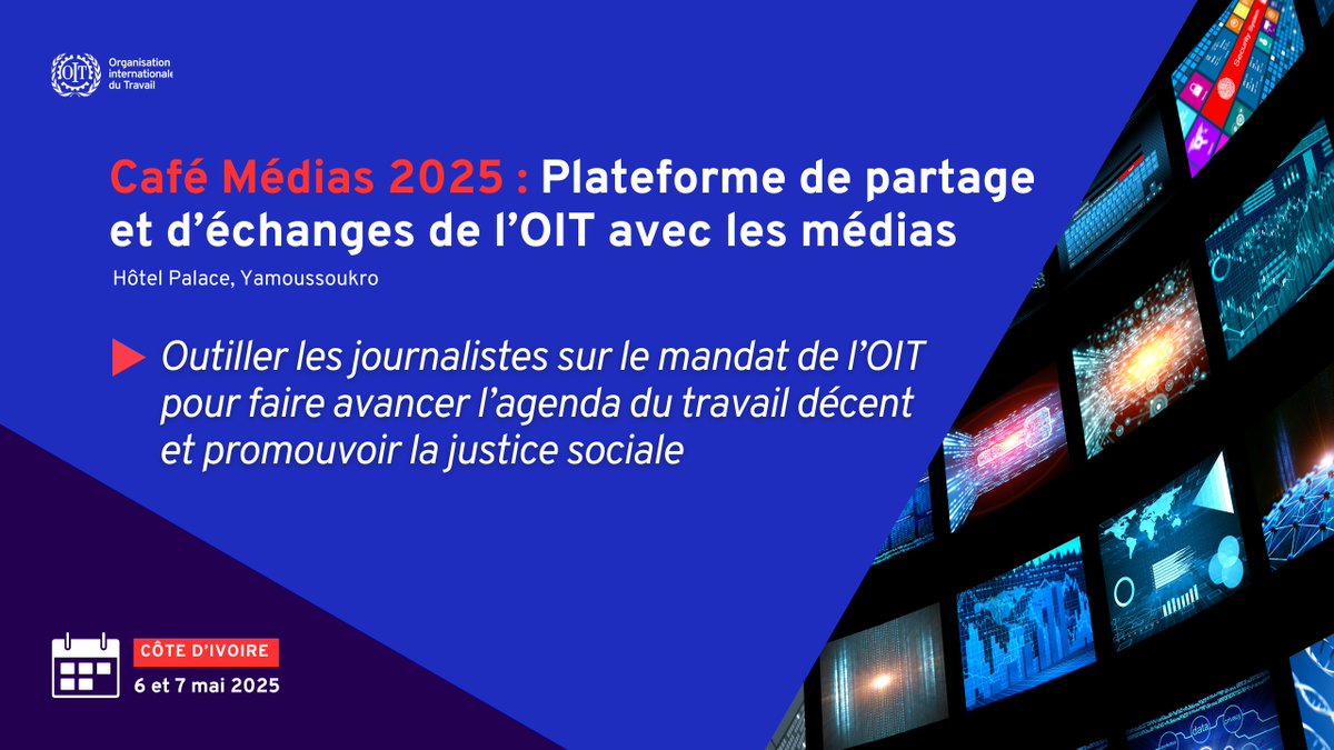 À #Yamoussoukro, le #CaféMédias de <a href="/OITAbidjan/">OIT Abidjan</a> mobilise les journalistes pour faire avancer l’agenda du #TravailDécent et promouvoir la #JusticeSociale en 🇨🇮. 

Ensemble, éclairons l'avenir du travail par l'information et l'engagement. 🌍✍️ #RJSTD

👇👇