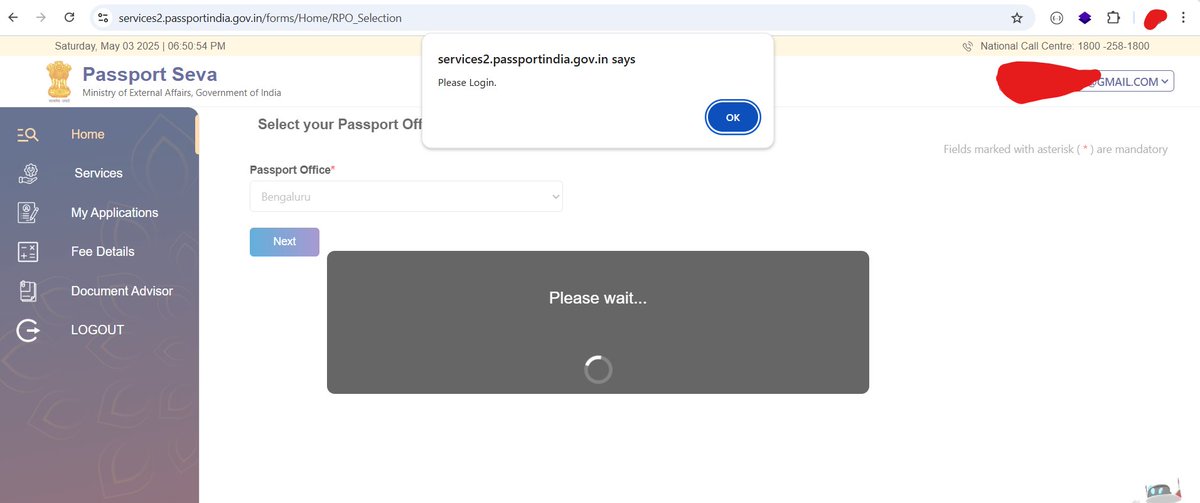 SvKrish48803477's tweet photo. @PMOIndia @passportsevamea 
after login now it says please login again for applying. https://t.co/g0RxNG1eQA