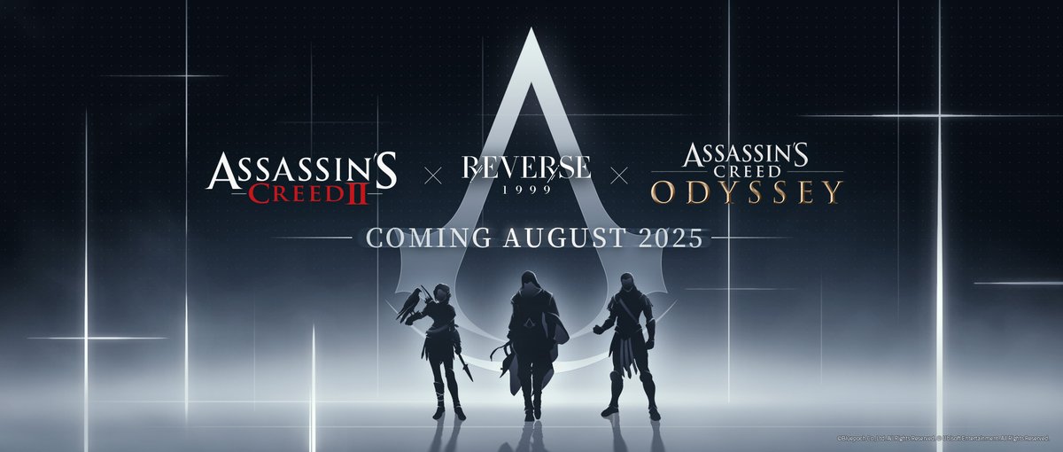 Assassin's Creed II × Reverse: 1999 × Assassin's Creed Odyssey Collaboration

See you in August 2025. 

#Reverse1999 #AssassinsCreed #Reverse1999AssassinsCreedCollab