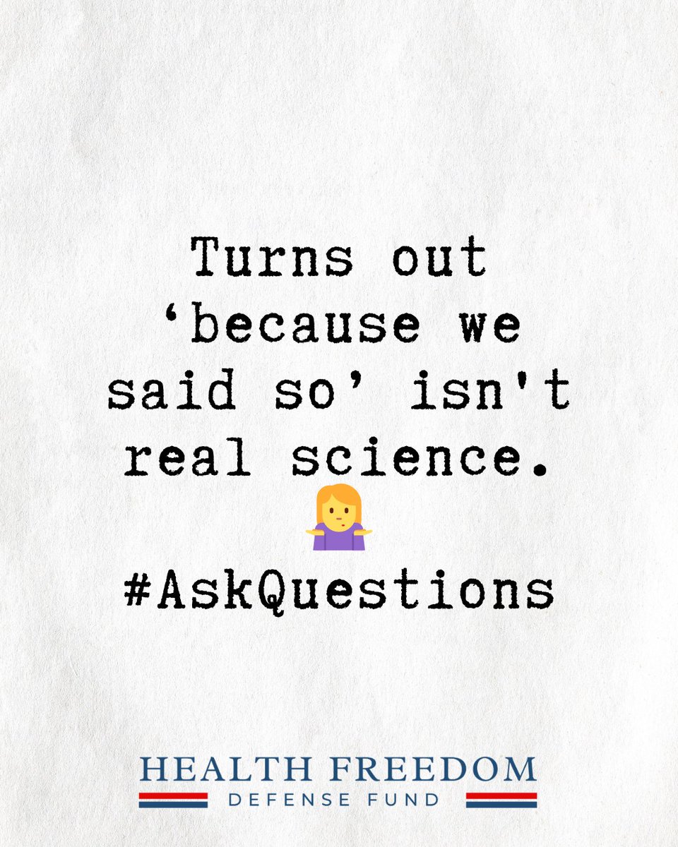 theHFDF's tweet image. Turns out ‘because we said so’ isn&apos;t real science. 🤷‍♀️
#AskQuestions