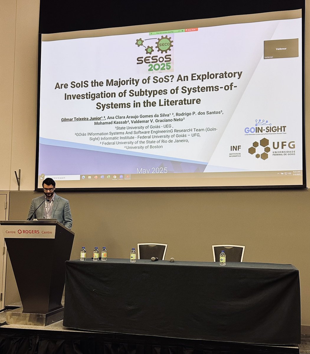 “Are SoIS the majority of SoS? An Exploratory Investigation of Subtypes of Systems-of-Systems in the Literature” by
Gilmar Teixeira Junior (UFG), Ana Clara Silva (UFG), <a href="/prof_rps/">Rodrigo Santos</a> (UNIRIO), Mohamad Kassab (Boston University), Valdemar Graciano Neto (UFG) at <a href="/ICSEconf/">ICSE</a> 2025