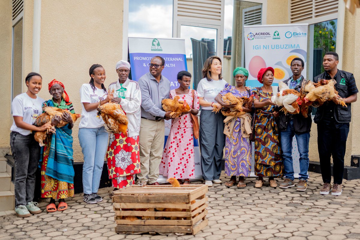 hezainitiatives's tweet photo. Yesterday in @KarongiDistr, we closed #OneEggADay with @Elekta_Fdn & @acreolglobal. To ensure sustainable nutrition, 38 egg laying hens & 19 cocks were handed to all 19 patients supported by the project. Eggs empowered recovery now they ensure it continues. #NutritionForAll https://t.co/XCL8kHuMdw