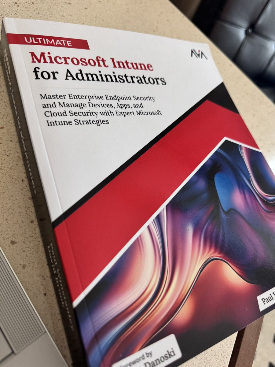 Thank you David Brook <a href="/DBBrook24/">David Brook | MVP</a> for a book for the collection and for the nice personal note. Co-written with the great Paul Winstanley <a href="/SCCMentor/">Paul Winstanley - MVP</a>, this is one to have if you’re working with Microsoft Intune! #Microsoft #MSIntune