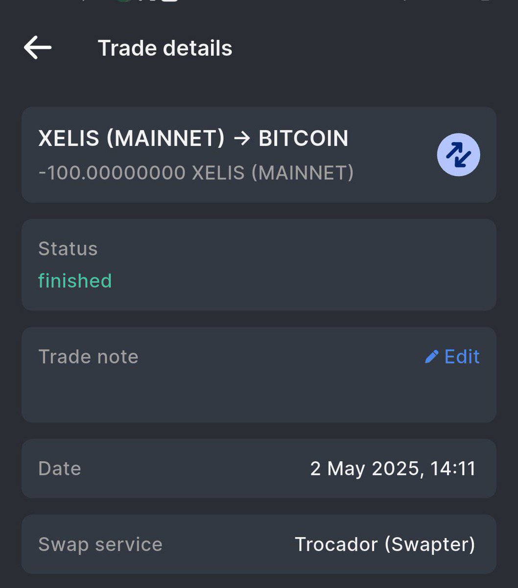 Xelis Currency (@xeliscurrency) on Twitter photo 🚨 Exciting news! 🚨
In-wallet swaps of XELIS are now LIVE again on <a href="/stack_wallet/">Stack Wallet / Stack Duo</a> , powered by Trocador in partnership with Swapter.io! 💥 We tested the feature yesterday, and it works flawlessly.
Huge thanks to <a href="/TrocadorApp/">TrocadorApp</a> and <a href="/swapter_io/">Swapter.io</a> for making this 🚨 Exciting news! 🚨
In-wallet swaps of XELIS are now LIVE again on <a href="/stack_wallet/">Stack Wallet / Stack Duo</a> , powered by Trocador in partnership with Swapter.io! 💥 We tested the feature yesterday, and it works flawlessly.
Huge thanks to <a href="/TrocadorApp/">TrocadorApp</a> and <a href="/swapter_io/">Swapter.io</a> for making this
