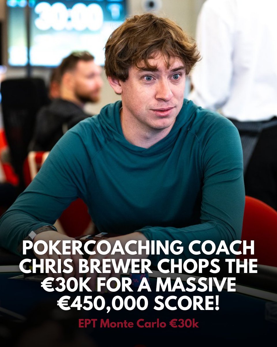 PokerCoaching.com (@pokercoaching_) on Twitter photo Congratulations to PokerCoaching coach <a href="/Chris_D_Brewer/">Chris Brewer</a>, who secured a massive €450,000 after chopping the €30K High Roller at EPT Monte Carlo with <a href="/JesseLonis/">Jesse Lonis</a>.
The prestigious PokerStars event has drawn some of the world’s top talent, but Brewer once again proved why he’s one Congratulations to PokerCoaching coach <a href="/Chris_D_Brewer/">Chris Brewer</a>, who secured a massive €450,000 after chopping the €30K High Roller at EPT Monte Carlo with <a href="/JesseLonis/">Jesse Lonis</a>.
The prestigious PokerStars event has drawn some of the world’s top talent, but Brewer once again proved why he’s one