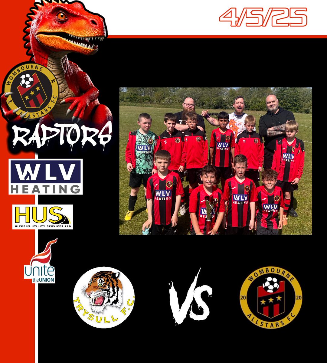 Tomorrow we travel to local neighbours Trysull in our last game of the season. #letsgoraptos #wlv #raptos