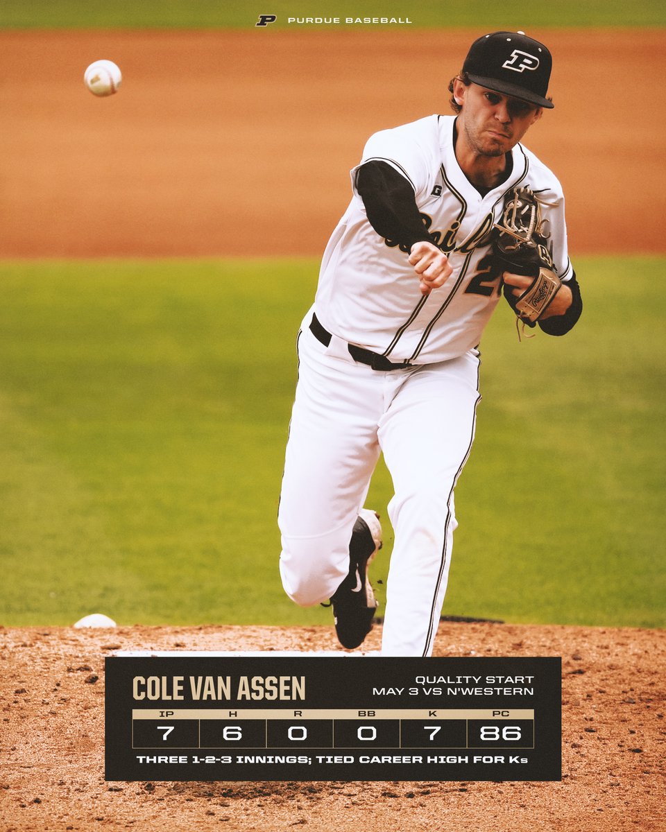 ♠️ Best Outing of the Season by a #Boilermaker 😍

@ColeVanAssen in his last 2 starts at Alexander
🔥 14 IP, 9 H, R, 0 BB, 14 K