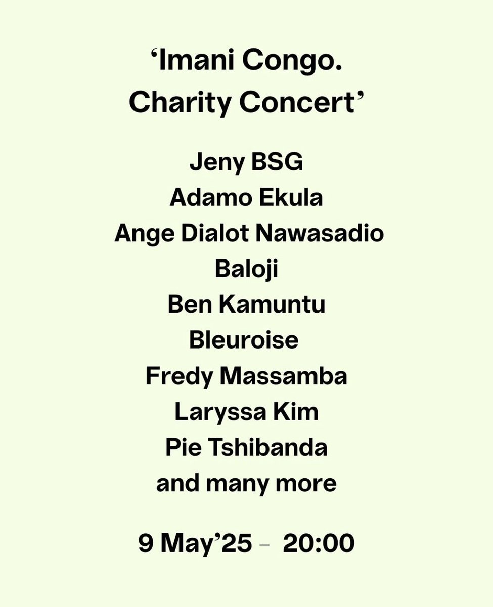 KAMUNTU (@ben_kamuntu) on Twitter photo Je porterai ma plume et ma voix au concert caritatif pour le Congo à Bruxelles avec <a href="/BozarBrussels/">BozarBrussels</a> Skinfama
🎟 billets: bozar.be/en/calendar/im…
Les recettes iront à <a href="/Gomactif/">GOMA ACTIF ⭕️</a> <a href="/PanziFoundation/">Fondation Panzi</a> et @Basandja_Coalition
#Congo #Solidarité #ConcertPourLaPaix Je porterai ma plume et ma voix au concert caritatif pour le Congo à Bruxelles avec <a href="/BozarBrussels/">BozarBrussels</a> Skinfama
🎟 billets: bozar.be/en/calendar/im…
Les recettes iront à <a href="/Gomactif/">GOMA ACTIF ⭕️</a> <a href="/PanziFoundation/">Fondation Panzi</a> et @Basandja_Coalition
#Congo #Solidarité #ConcertPourLaPaix
