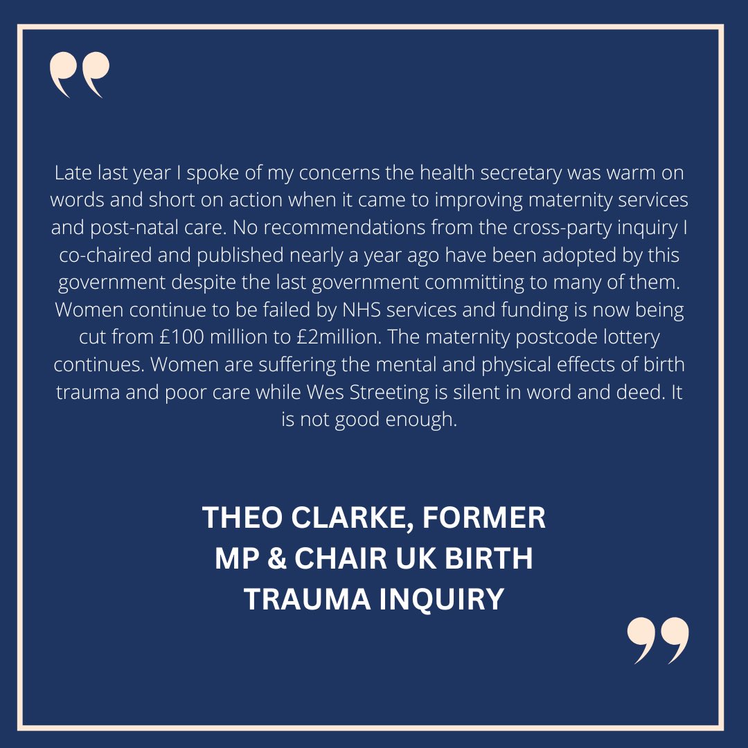 Theo Clarke (@theodoraclarke) on Twitter photo My statement on the Government’s cuts to #maternity safety👇 My statement on the Government’s cuts to #maternity safety👇
