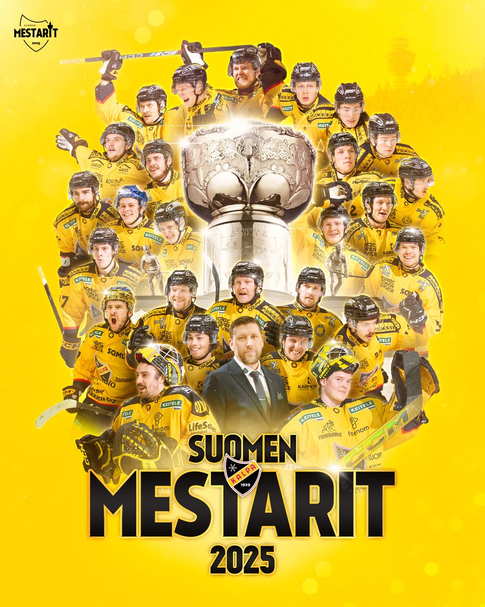 KALEVAN PALLO ON JÄÄKIEKON SUOMEN MESTARI KAUDELLA 2024–2025! 🏆

SEURAHISTORIAN ENSIMMÄINEN SUOMEN MESTARUUS! 💛🖤

#KalPa #Liiga #Kuopio