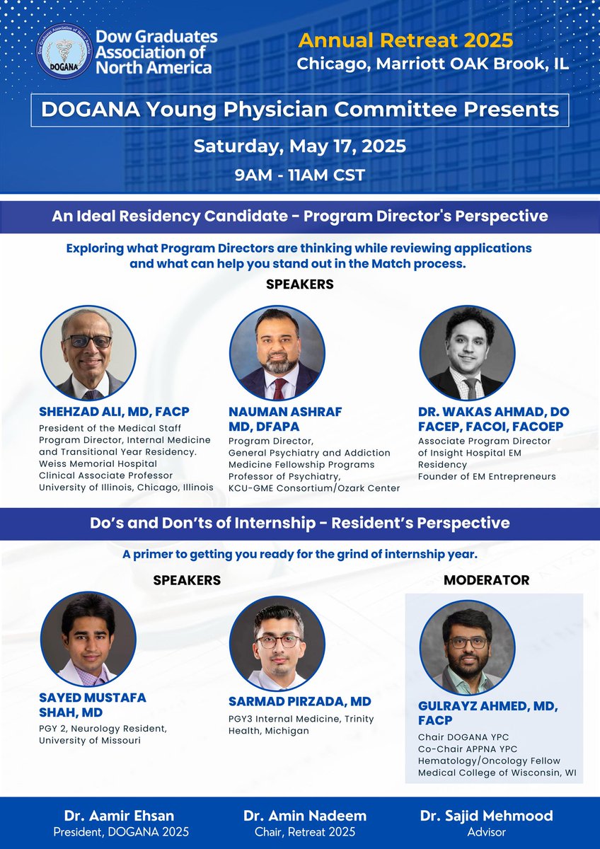 We have an exceptional program for young physicians at the DOGANA Retreat in Oak Brook. These are in person only sessions and free for all! We look forward to seeing you at the event.

Mark your calendars: May 17th - 9 to 11 AM at Marriott at Oak Brook, IL.