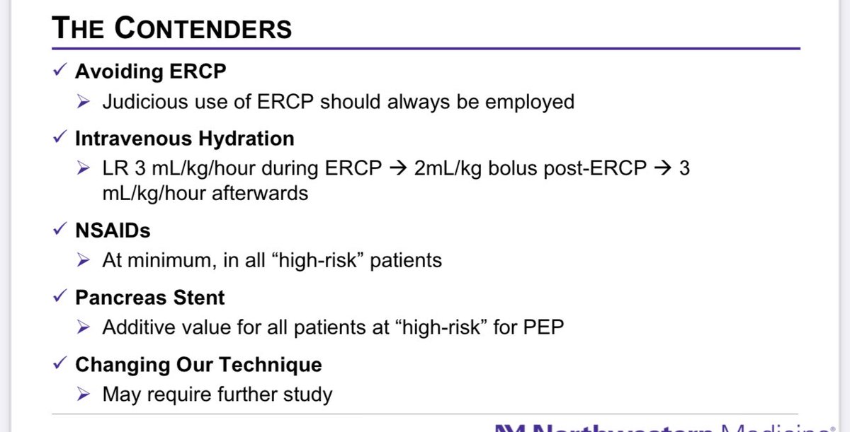 How to Avoid Post-ERCP Pancreatitis 🔥🚫

✅ Judicious use of ERCP only when truly indicated

💧 IV hydration:
→ LR 3 mL/kg/hr during ERCP
→ 2 mL/kg bolus after
→ Continue 3 mL/kg/hr

💊 Rectal NSAIDs:
→ At minimum in all high-risk patients
🧵 Pancreatic stenting:
→